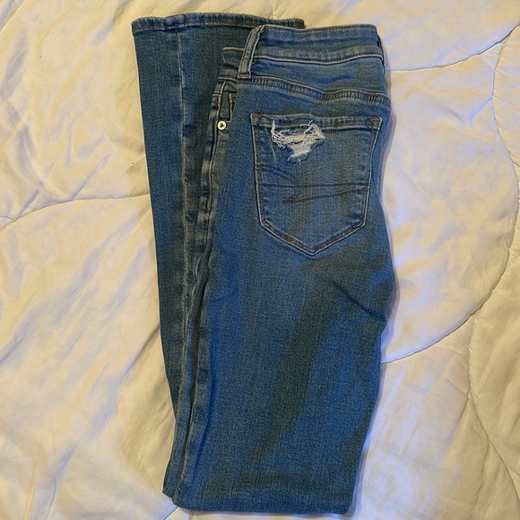 New AE Stretch High-Waisted Skinny Kick Jean - Picture 3 of 8